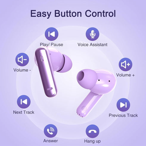 Wireless Earbuds, True Wireless Bluetooth 5.3 Earbuds with Charging Case, Stereo Bluetooth Headphones with Microphone for iPhone Android Smart Cel...