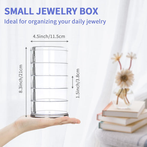 LETURE 5-Layers Rotatable Jewelry Storage Organizer Box for Earrings Hair Accessories & Beauty Supplies Earrings Necklaces Bracelets (5-Layers)...