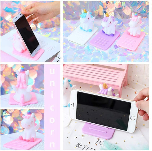 ZOSTLAND Cute Unicorn Fly Horse Pegasus Pony Phone Holder Adjustable Stand Lovely Desktop Phone Stand,Creative Cartoon Multi-Function Desk Phone S...