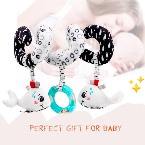Spiral Car Seat & Stroller Activity Toy - Black White Infants Plush Toys for Ages 0 Months and Up - Hanging Toys Sensory Toys Newborn Plush Activi...
