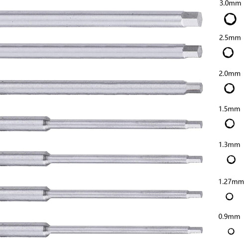 Hex Screwdriver Set 0.9mm 1.27mm 1.3mm 1.5mm 2.0mm 2.5mm 3.0mm 7pcs Hex Head Allen Wrench Tools Kit...