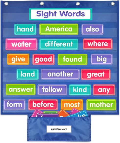 Mewise Standard Pocket Chart Plus Small Storage Bag for Classroom & Homeschool Teaching Supplies,Durable Pocket Chart for Sight Words,Daily Schedu...