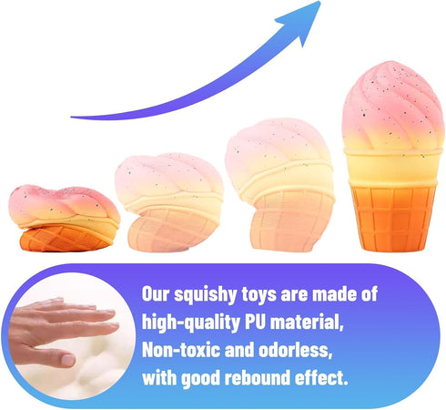 Anboor 5.6'' Food Squishies Slow Rising Ice Cream Squishys Toy Scented Stress Relief Realistic Food Squeeze Squish Toy for Girl...