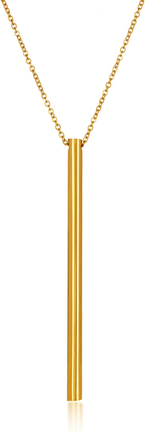 | ELYA Gold Plated Polished Bar Stainless Steel Pendant Necklace...