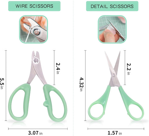 KALAIEN Crafting Scissors with Sharp Carbon Steel Blades for Sewing Scissor, Paper Cutting, Scrapbooking, Fondant, Crafting-2 Pack...