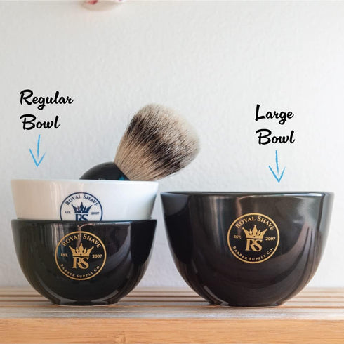 Ceramic Textured Shaving Bowl – Shave Soap & Shaving Cream Dish, Textured for Rich Lather (White)...
