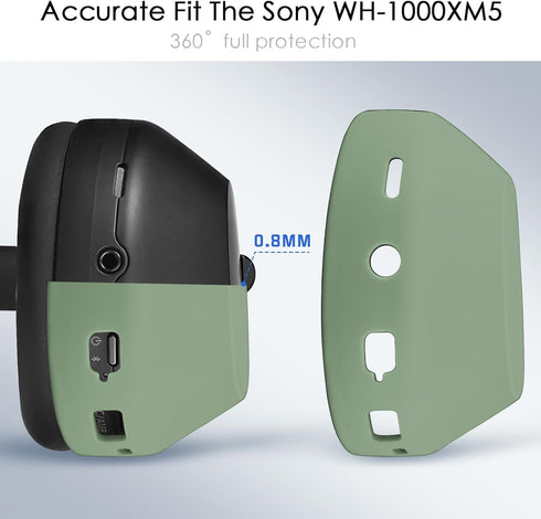 Silicone Case for Sony WH-1000XM5, Sony xm5 Wireless Headphones Protective case Cover,Cactus Green...