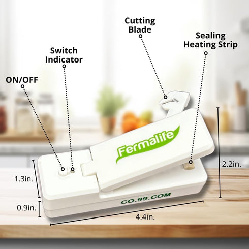 Mini Bag Sealer and Cutter for Potato Chips, Snacks, Plastic Bags - Handheld, Rechargeable Vacuum Seal for Airtight & Freshness...