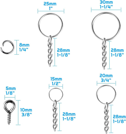 Key Chain Rings, Shynek 360Pcs Key Rings Bulk with Jump Rings and Screw Eye Pins...