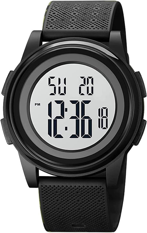 Ultra-Thin Minimalist Sports Waterproof Digital Watches Men with Wide-Angle Display Rubber Strap Wrist Watch for Men 1206...