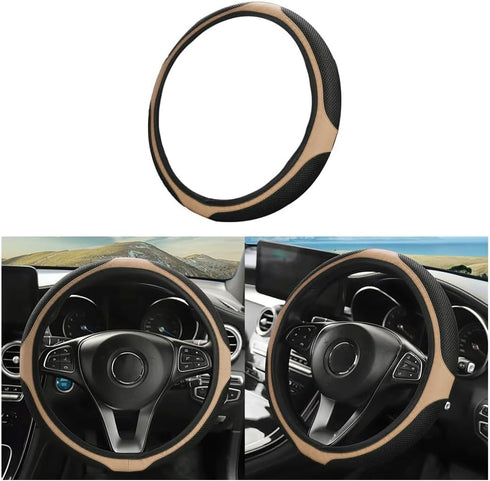 Fekey&JF Car Steering Wheel Cover, Elastic Stretch Anti-Slip Breathable Warm in Winter Cool in Summer, Car Interior Protection Accessories for Wom...