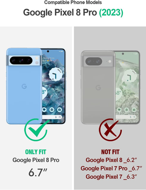 Poetic Revolution Case Compatible with Pixel 8 Pro 5G, Full Body Rugged Shockproof Protective Cover Case with Kickstand, Built-in Screen Protector...