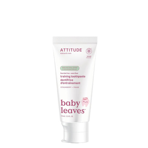 Attitude Baby and Child Fluoride-Free Training Toothpaste, EWG Verified, Naturally Derived Ingredients, Vegan, Strawberry, 2.6 Oz...
