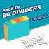 Chell 4x6 Poly Index Card Dividers, Heavyweight Index Card Guides A-Z for Flash Cards and Recipe Cards, with Alphabetical/Blank Stickers, Pack of ...