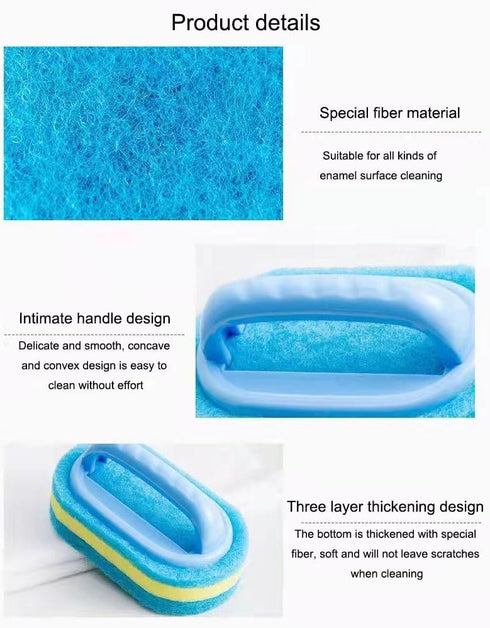 4 Pcs 3-Layer Thick Handheld Pool Cleaning Brush Tool,Cleaner Brush Scrub Kitchen,Bathroom,Tile,Grill,Tub,Car,Wall,Floor(Blue)...
