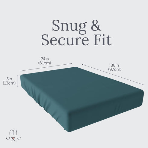 Natemia Fitted Pack and Play Sheet - 100% Organic Cotton - for Standard Size Playard, Pack n Play, and Mini Crib Mattress - Ultra Soft, Thick & St...