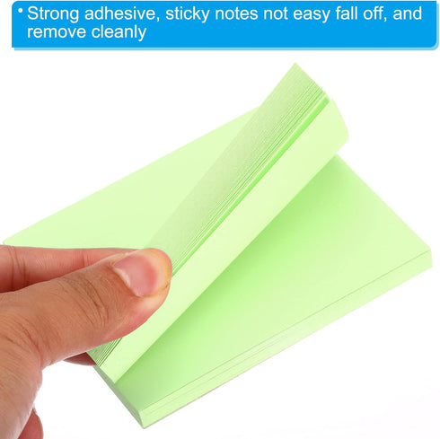 PATIKIL 4 x 3 Inch Sticky Notes, 6 Pack Self-Stick Note Pads Bright Color 100 Sheets/Pad Adhesive Memo Post for Home Office Business, Green...