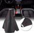 Aramox Gear Shift Knob Boot,Universal Black Carbon Fiber Style Gear Shift Knob Cover Red Stitch Gear Gaiter Boot Cover PU Leather Material...