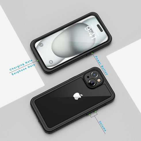 Lanhiem for iPhone 15 Plus Case, IP68 Waterproof Dustproof Shockproof Cases with Built-in Screen Protector, 360 Full Body Protective Front and Bac...