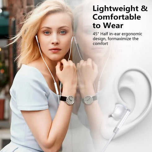 USB C Headphone, USB Type C Wired in-Ear HiFi Digital Earphones with Mic Stereo Bass Noise Canceling Earbuds Compatible with iPhone 15/15Pro, Gala...