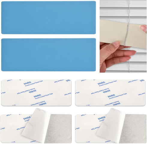 6 Pcs Aluminium Vertical Blind Repair Tabs 1 Inch Width Blue Horizontal Blinds Replacement Slats Self-Adhesive Blinds Replacement Fixers Vertical ...