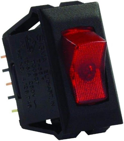 JR Products 12525 Red/Black SPST Illuminated On/Off Switch...
