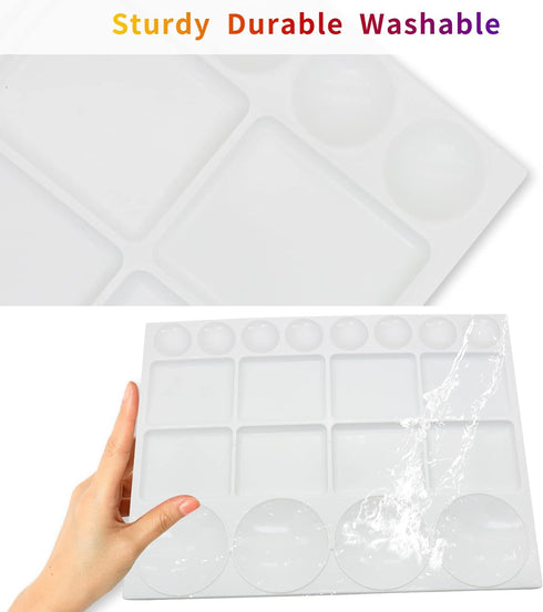20 Well Watercolor Paint Tray Palette Pallet Acrylic Painting Mixing Plastic Artist Large Square Palette, 13 x 10 Inches, White, 1PCS...
