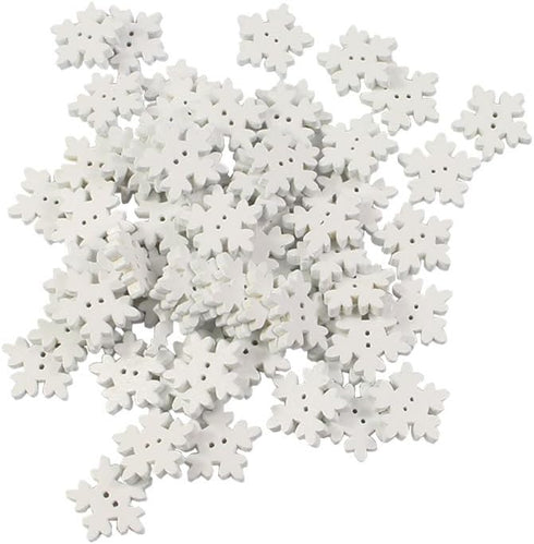 Mahaohao White Snowflake Buttons Assorted Holiday Collection Snowflakes Buttons Embellishments...