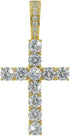 JINAO Gold Cross Necklace Iced Out Cubic Zirconia Round Cut Cross Pendant Necklace 18K Gold Plated Diamond Jewelry for Men Women with Stainless Ro...