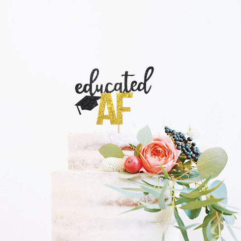 Educated AF Cake Topper for Class of 2025 Graduation High School Graduation College Grad Party Decorations...