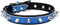 Spiked Studded Padded Leather Pet Collars for Cats Puppy Small Medium Large Dogs (8"-10" Neck * 0.6" Wide, Navy Blue Spiked)...