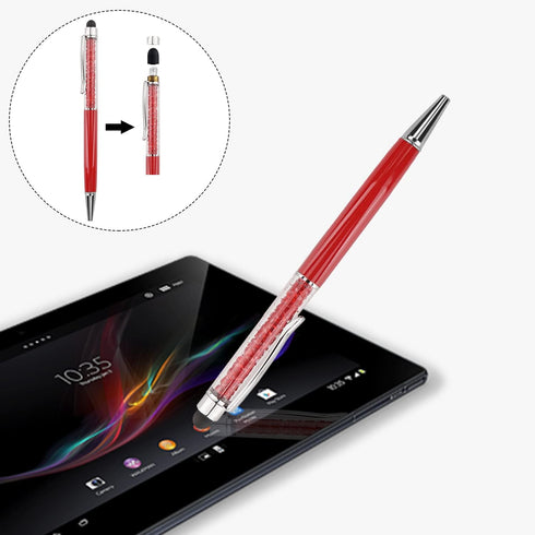 Ballpoint Pens 3 pcs 2 in 1 Bling Crystal Diamond Pen Capacitive Touch Screen Stylus with Replacement Refills Black Blue Ink Rubber Tips for iPhon...