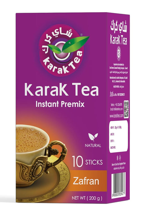 KARAK TEA Premix Powder SACHETS 200 G (Saffron) each packet 10 sachets...