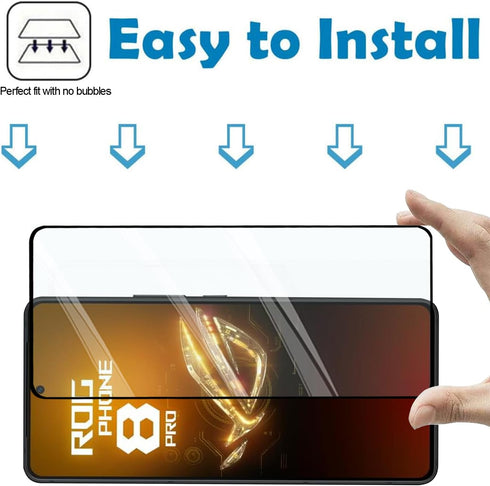 2 Pack Screen Protector for ASUS ROG Phone 8 Pro 5G / ASUS ROG Phone 8 5G, 2 Tempered Glass Screen Protector,Case Friendly,Scratch Resistant,Black...