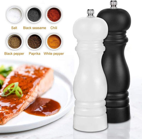 Premium Salt and Pepper Grinder Set of 2, Wood Salt and Pepper Shakers with Ceramic Core, Refillable Manual Sea Salt Pepper Mill Adjustable Coarse...