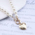 Vintage Heart Pendant Necklace Big Pearl Necklace Choker Gold Toggle Chain Necklaces Initial Letter Choker Necklace Jewelry for Women and Girls (H...