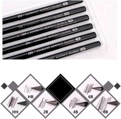 Drawing Pencils Set, Art Sketching Pencils Charcoal Set (6-Pack Full Lead Pencils)...