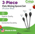 Crisp 3 Piece Poly Mixing Spoon Set - Plastic, Durable Kitchenware, Dishwasher Safe - Made in the USA - Black...