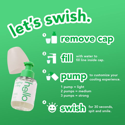 Hello Fresh Mint Mouthwash Concentrate, Alcohol Free for Bad Breath, Travel Size Mouthwash Made with Coconut Oil and Tea Tree Oil, Helps Freshen B...