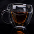 Heart Shaped Double Walled Insulated Glass Coffee Mugs or Aesthetic Tea Cups, Double Wall Glass 8 oz, Clear...