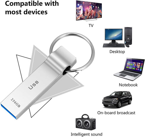 USB Flash Drive 230GB Waterproof USB Stick High Speed Memory Stick 230GB Ultra Large Storage Metal Thumb Drive with Keychain Design for Laptop Com...