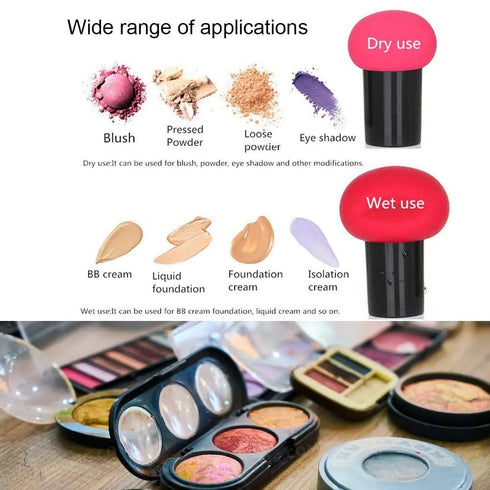 2 Pcs Makeup Sponges Mushroom Makeup Blending Sponges with Handles Cases Makeup Puffs for Foundation Creams and Powders...