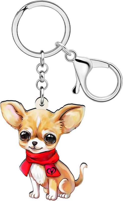 Acrylic Cute Dog Pets Keychain for Women Girls Kawaii Puppy Key ring Gifts for Purse Car Keys Dog Lovers...