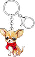 Acrylic Cute Dog Pets Keychain for Women Girls Kawaii Puppy Key ring Gifts for Purse Car Keys Dog Lovers...