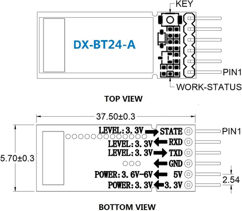 A Pair of DX-BT24-A Bluetooth Module BLE 5.1 for Arduino Master and Slave Wireless Bluetooth RF Transceiver Serial Communication Bluetooth Pass Th...