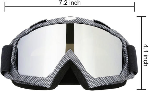 JAMIEWIN Professtional Adult Motorcycle Motocross Dirt Bike ATV Goggles OTG Goggle for Men Women Youth Kids (C86 Black Fiber)...