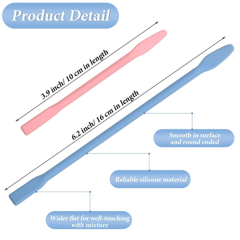 10 Pieces Silicone Stir Sticks Resin Mix Sticks Facial Make Up Stirring Rods for Mixing Resin Liquid Paint Epoxy DIY Crafts, 2 Sizes...