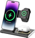 15W Fast Charge 3 in 1 Magnetic Wireless Travel Foldable Charging Station with Light for iPhone 15 Multiple Devices...