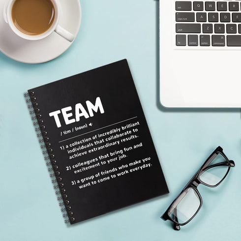 Team Definition 160 Blank Pages Spiral Notebook, Funny Team Work Notebook Gift for Coworker, Dream Team Gifts for Colleague, Team Member Gift, New...