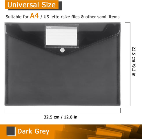 Tamaki 6 Pack Plastic Envelopes Poly Envelopes, Clear Document Folders Plastic File Folders for Home Work Office Organization, Letter Size/A4 Size...